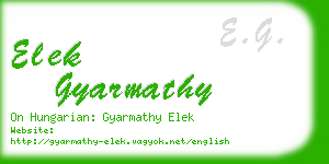 elek gyarmathy business card